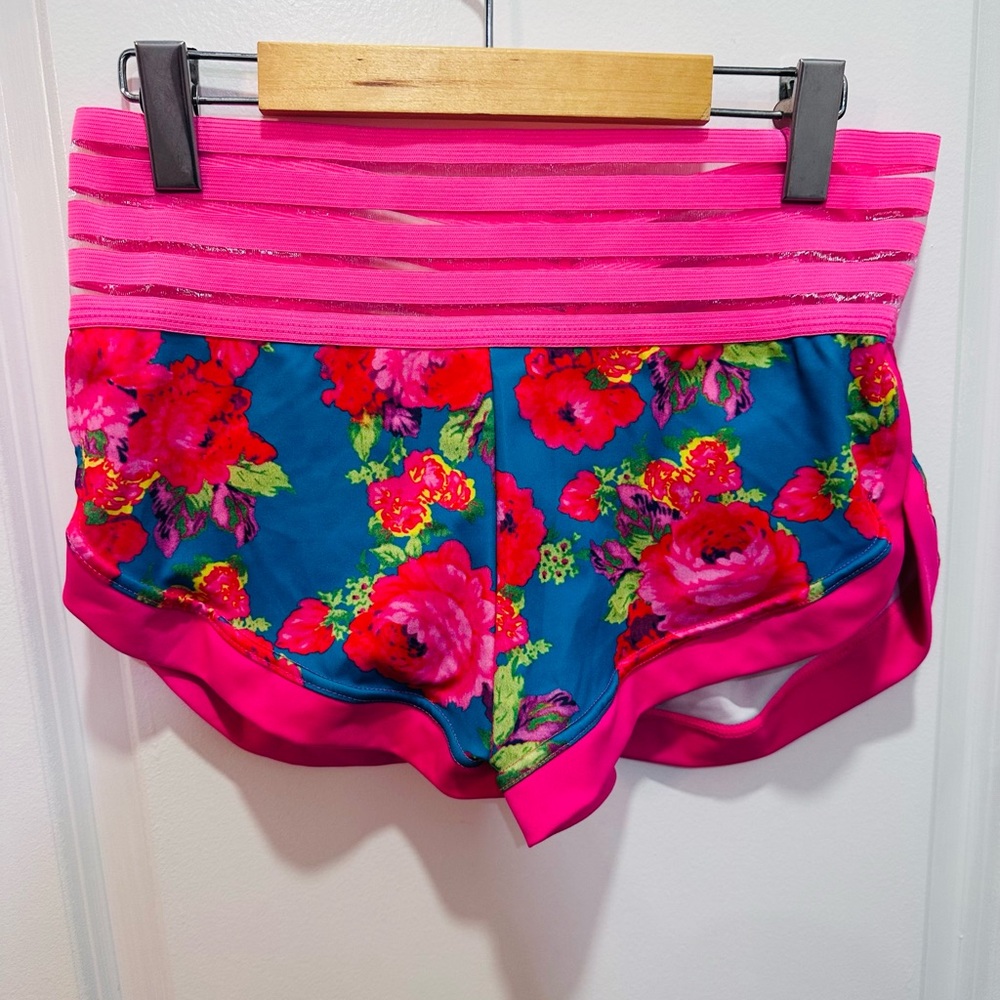 Cute Booty Lounge Pink and Blue Athletic Shorts